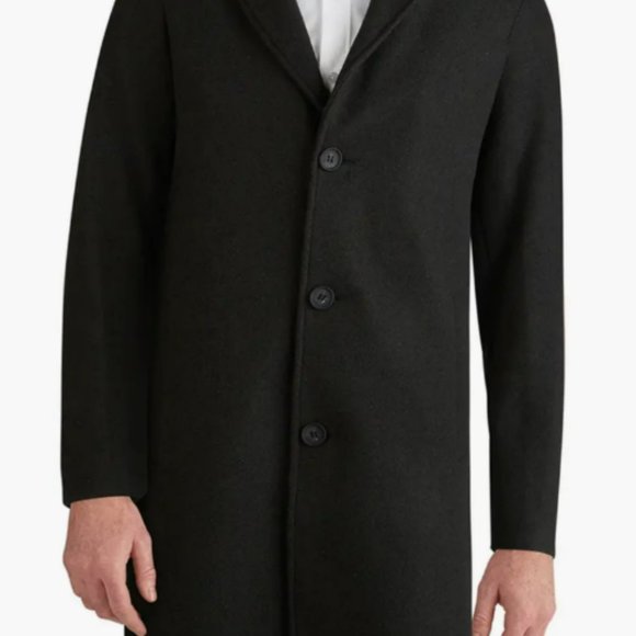Cole Haan Stretch-Wool Topcoat Men's Small New Black - Picture 6 of 7